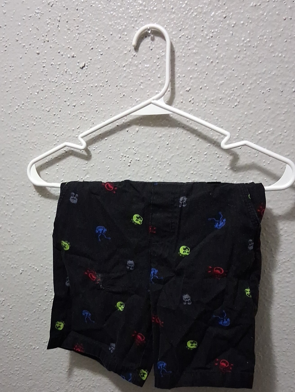 Garanimals Black Kids Pajama Shorts with Colorful Skull Motif